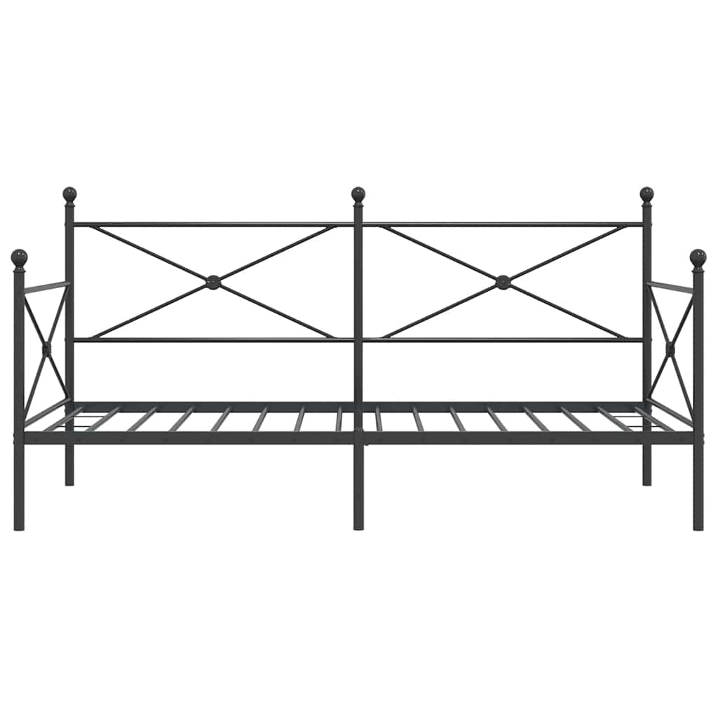 Tagesbett ohne Matratze Schwarz 100x190 cm Stahl