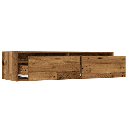 TV-Schrank mit LED-Leuchten Altholz-Optik 100x35,5x25 cm