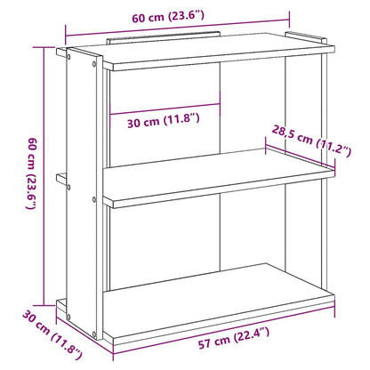 Bücherregal 3 Böden Altholz-Optik 60x30x60 cm Holzwerkstoff