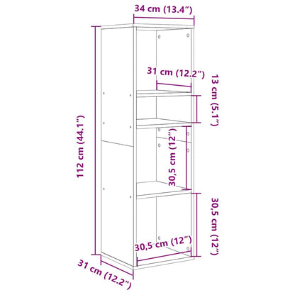 Bücherregal Altholz-Optik 34x31x112 cm Holzwerkstoff