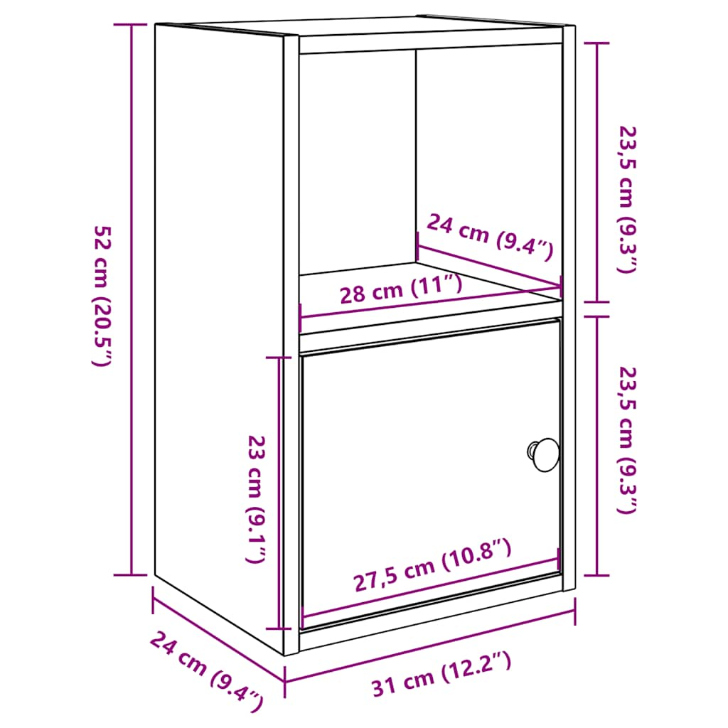 Bücherregal Altholz-Optik 31x24x52 cm Holzwerkstoff