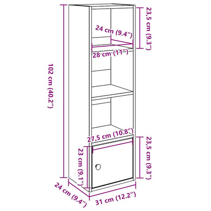 Bücherregal Altholz-Optik 31x24x102 cm Holzwerkstoff