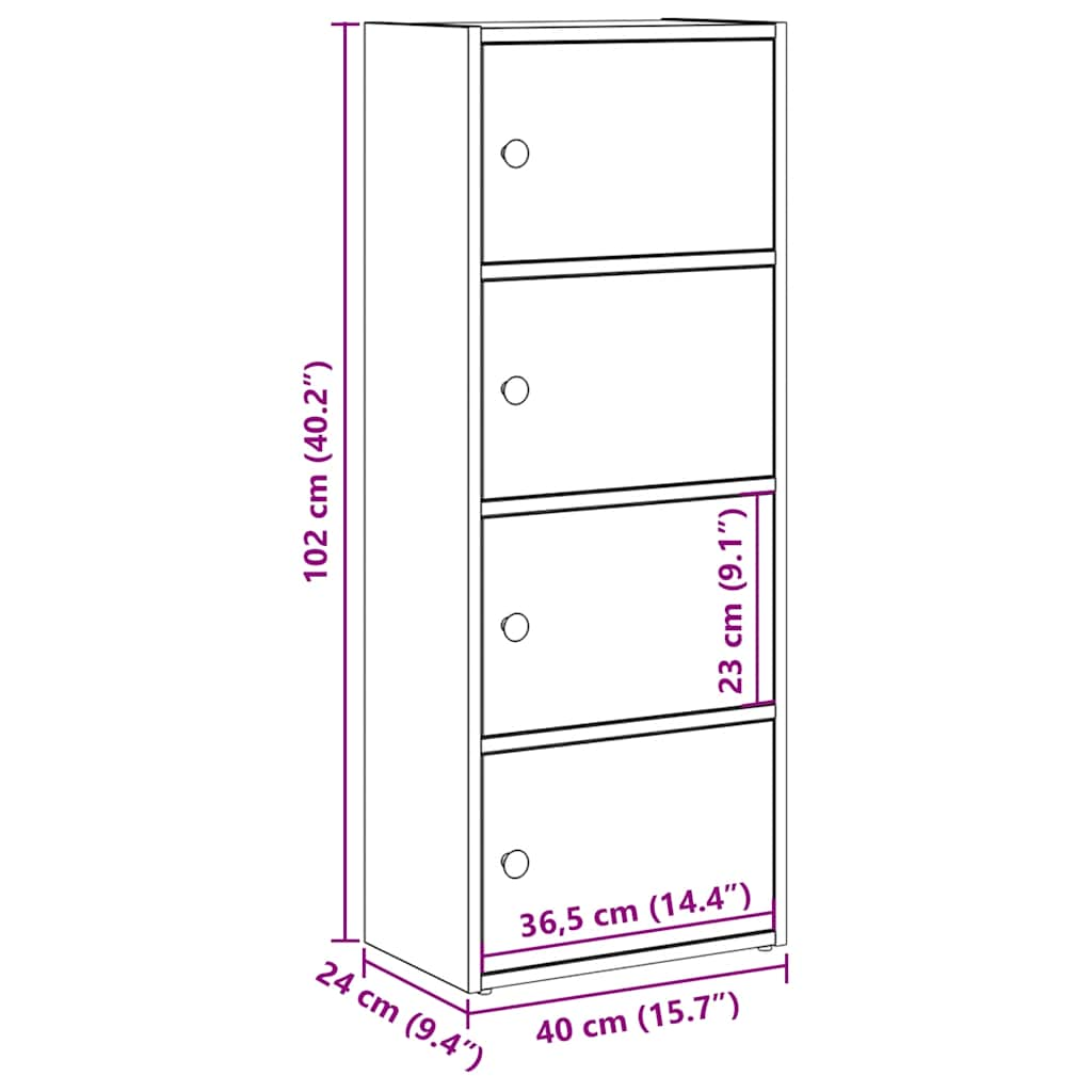 Bücherregal Altholz-Optik 40x24x102 cm Holzwerkstoff