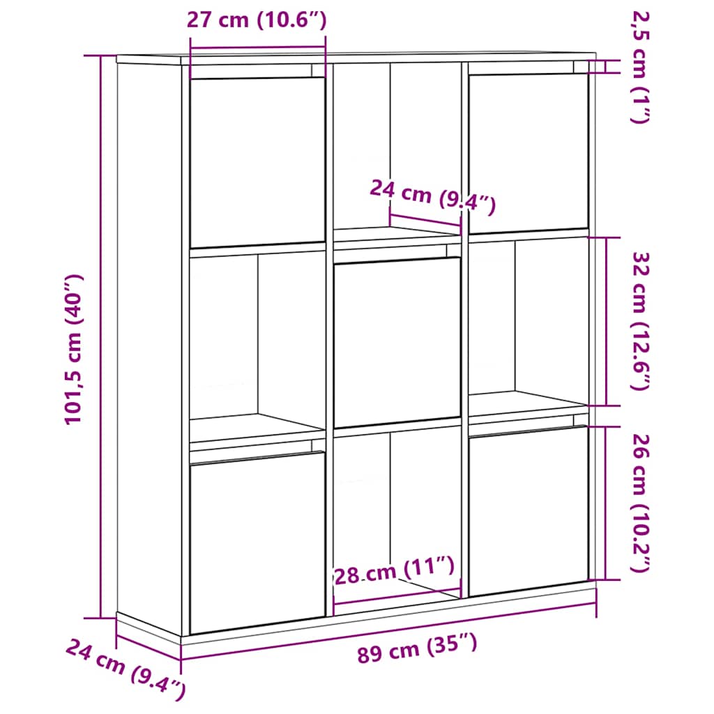 Bücherregal Altholz-Optik 89x24x101,5 cm Holzwerkstoff