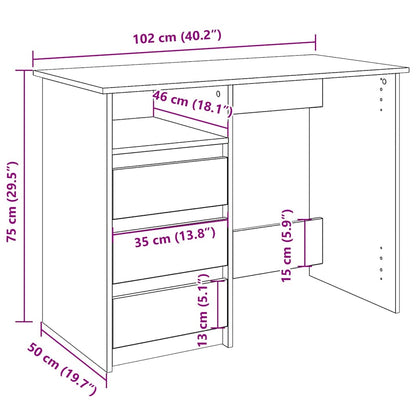 Schreibtisch Altholz-Optik 102x50x75 cm Holzwerkstoff