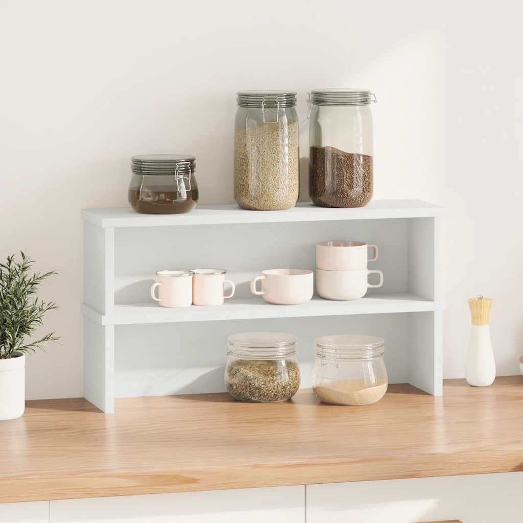Küchenregale Stapelbar 2 Stk. Weiß 50x15x16 cm