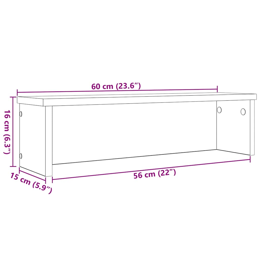 Küchenregal Stapelbar Weiß 60x15x16 cm Holzwerkstoff