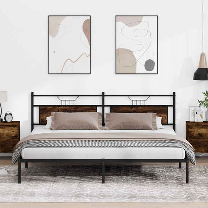 Bettgestell ohne Matratze Räuchereiche 193x201 cm Holzwerkstoff