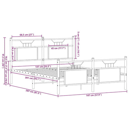 Bettgestell ohne Matratze Sonoma-Eiche 140x200 cm Holzwerkstoff