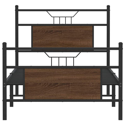Bettgestell ohne Matratze Braun Eiche 90x200 cm Holzwerkstoff