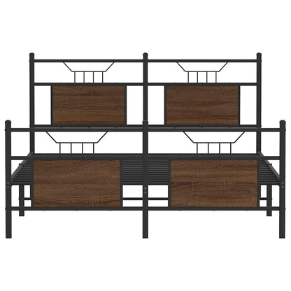 Bettgestell ohne Matratze Braun Eiche 137x190 cm Holzwerkstoff