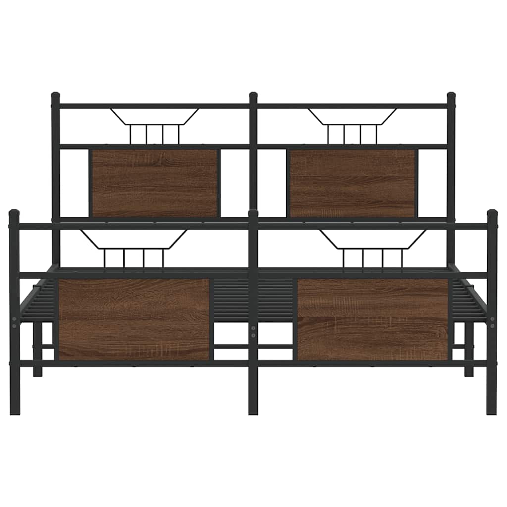 Bettgestell ohne Matratze Braun Eiche 150x200 cm Holzwerkstoff