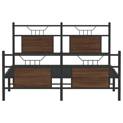 Bettgestell ohne Matratze Braun Eiche 150x200 cm Holzwerkstoff