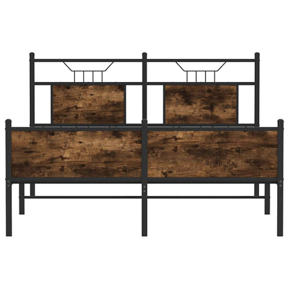 Bettgestell ohne Matratze Räuchereiche 137x190 cm Holzwerkstoff