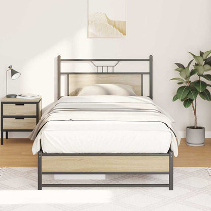 Bettgestell ohne Matratze Sonoma-Eiche 100x200 cm Holzwerkstoff