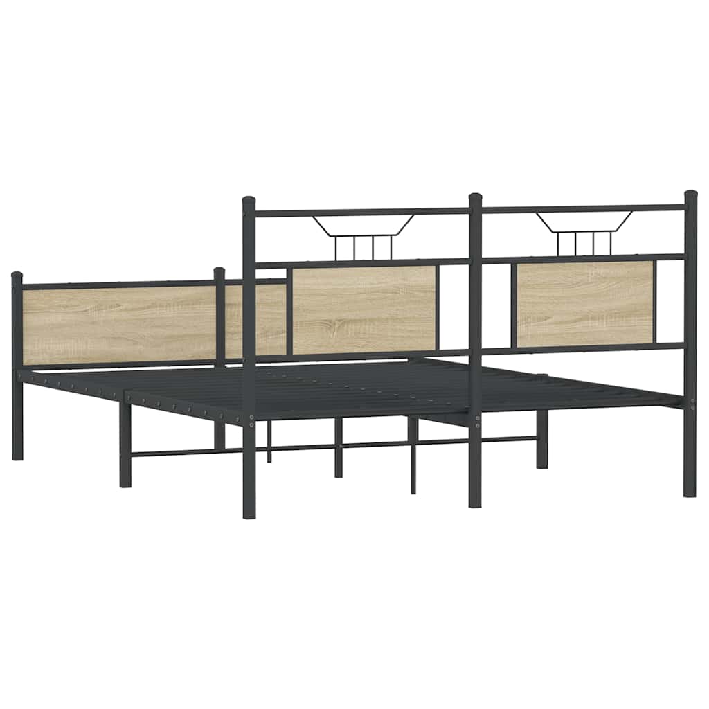 Bettgestell ohne Matratze Sonoma-Eiche 137x190 cm Holzwerkstoff