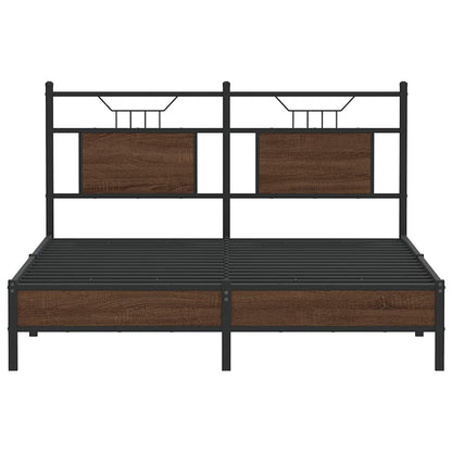 Bettgestell ohne Matratze Braun Eiche 137x190 cm Holzwerkstoff