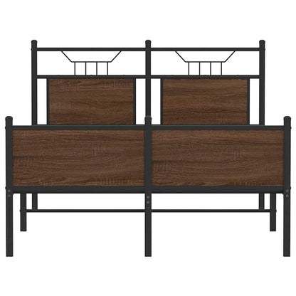 Bettgestell ohne Matratze Braun Eiche 120x190 cm Holzwerkstoff