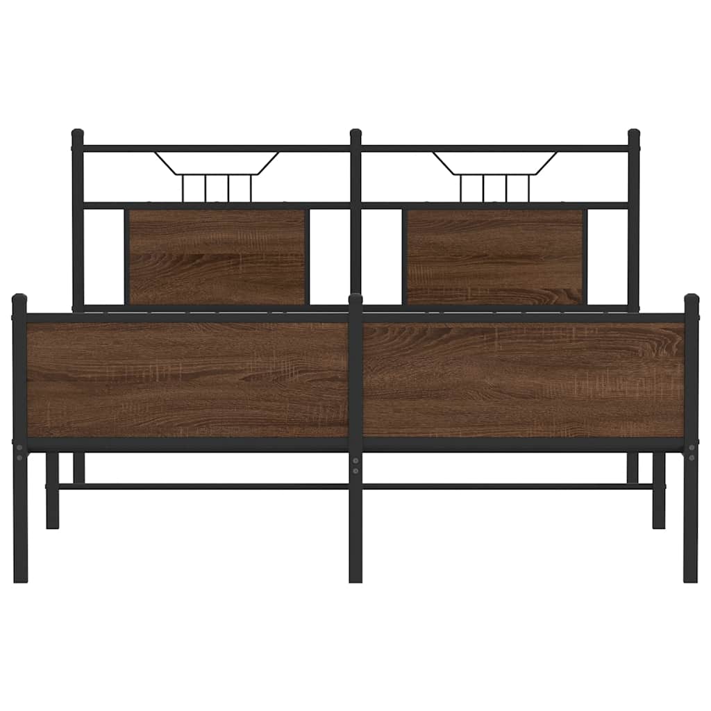 Bettgestell ohne Matratze Braun Eiche 140x200 cm Holzwerkstoff
