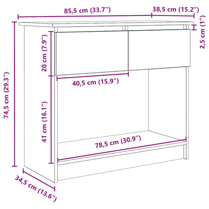 Konsolentisch mit Schubladen Grau Sonoma 85,5x38,5x74,5 cm