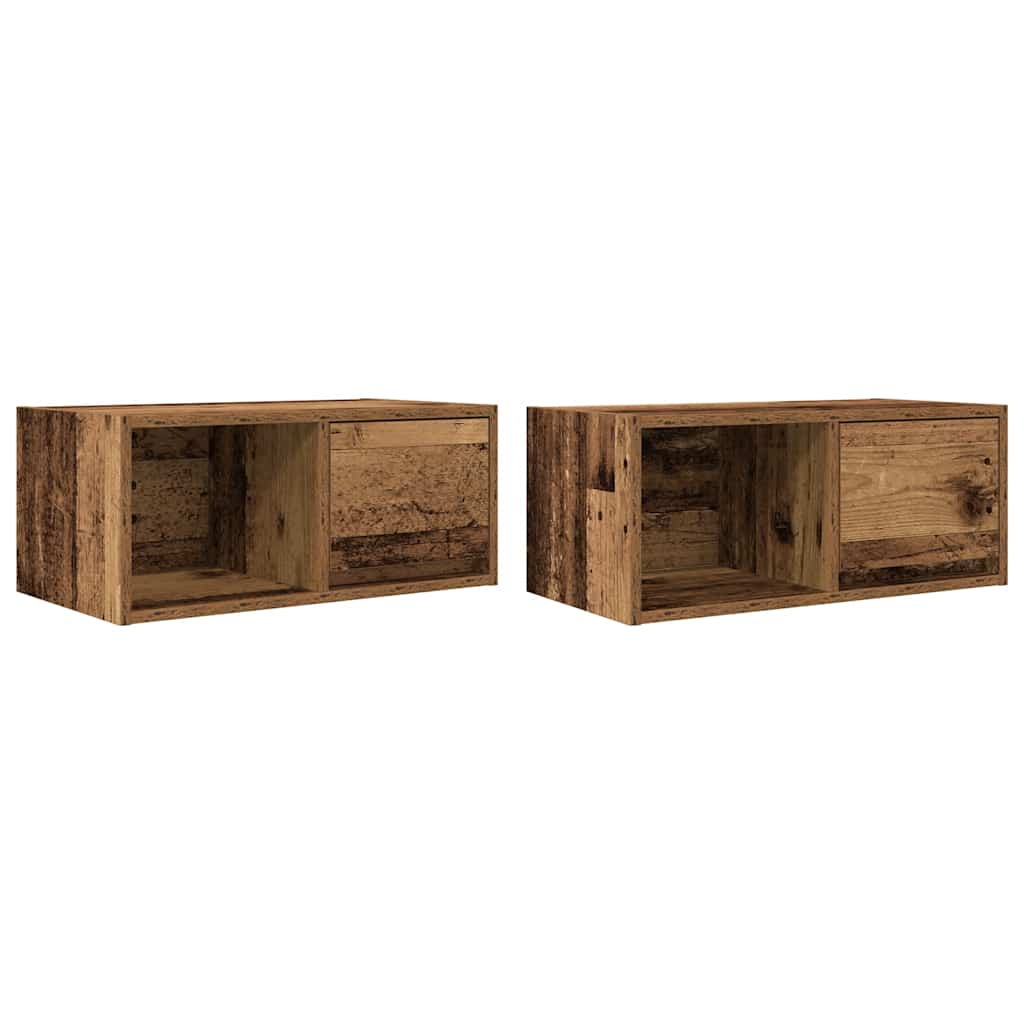 TV-Schränke 2 Stk. Altholz-Optik 60x31x25,5 cm Holzwerkstoff