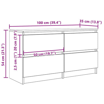 TV-Schrank Altholz-Optik 100x35x54 cm Holzwerkstoff