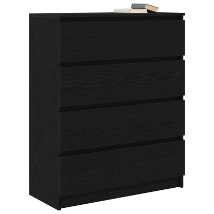 Sideboard Schwarz Eichen-Optik 80x35x99 cm Holzwerkstoff