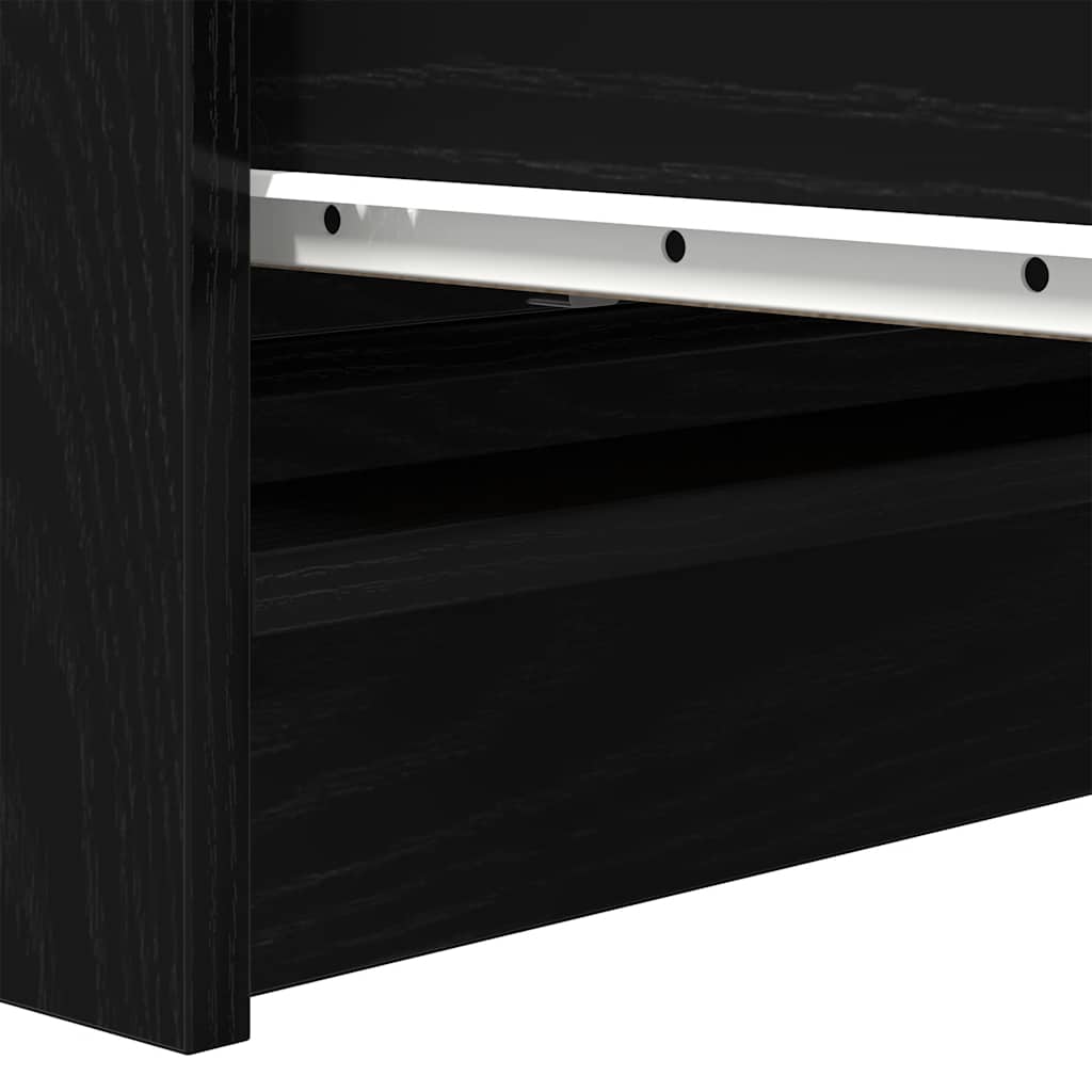 Sideboard Schwarz Eichen-Optik 80x35x99 cm Holzwerkstoff