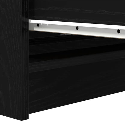 Sideboard Schwarz Eichen-Optik 80x35x99 cm Holzwerkstoff