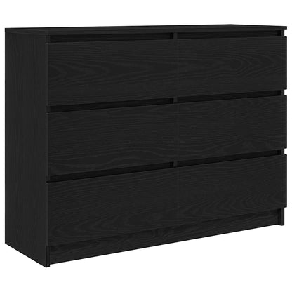 Sideboard Schwarz Eichen-Optik 100x35x76 cm Holzwerkstoff