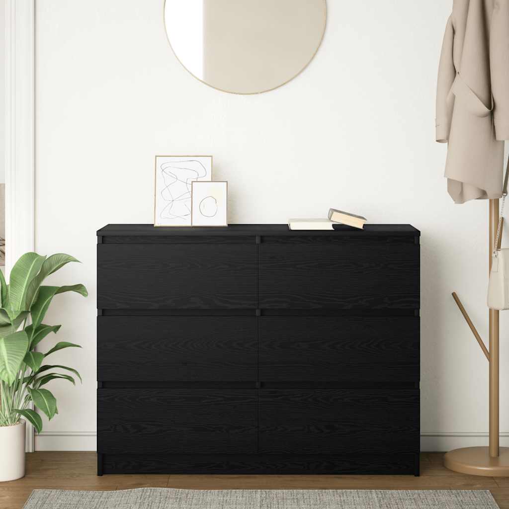 Sideboard Schwarz Eichen-Optik 100x35x76 cm Holzwerkstoff