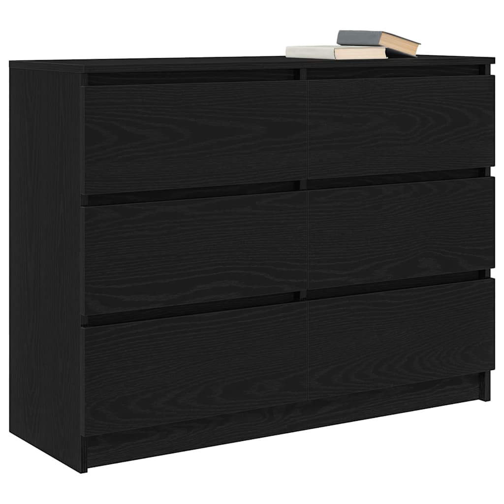 Sideboard Schwarz Eichen-Optik 100x35x76 cm Holzwerkstoff