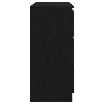 Sideboard Schwarz Eichen-Optik 100x35x76 cm Holzwerkstoff
