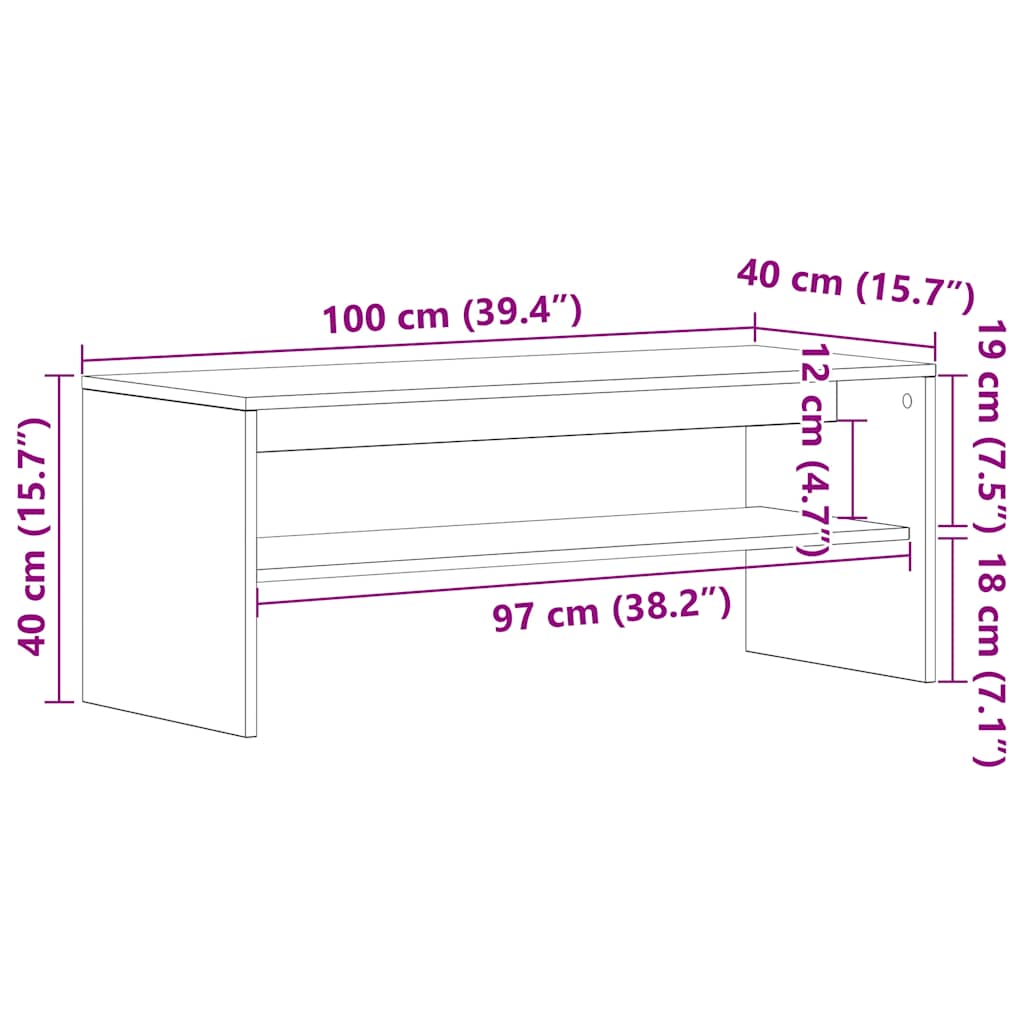 TV-Regal Altholz-Optik 100x40x40 cm Holzwerkstoff