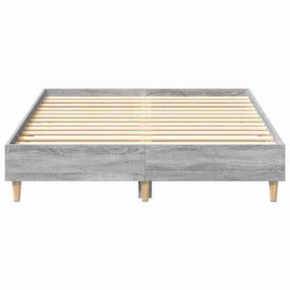 Bettgestell ohne Matratze Grau Sonoma 135x190 cm Holzwerkstoff