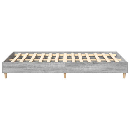 Bettgestell ohne Matratze Grau Sonoma 135x190 cm Holzwerkstoff