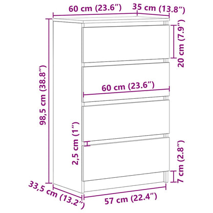 Sideboard Altholz-Optik 60x35x98,5 cm Holzwerkstoff