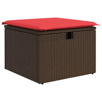 4-tlg. Garten-Sofagarnitur mit Kissen Braun Poly Rattan