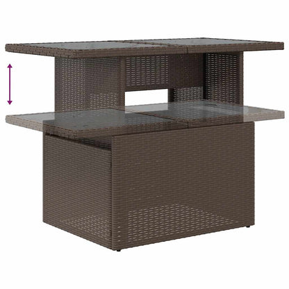 8-tlg. Garten-Sofagarnitur mit Kissen Braun Poly Rattan Akazie