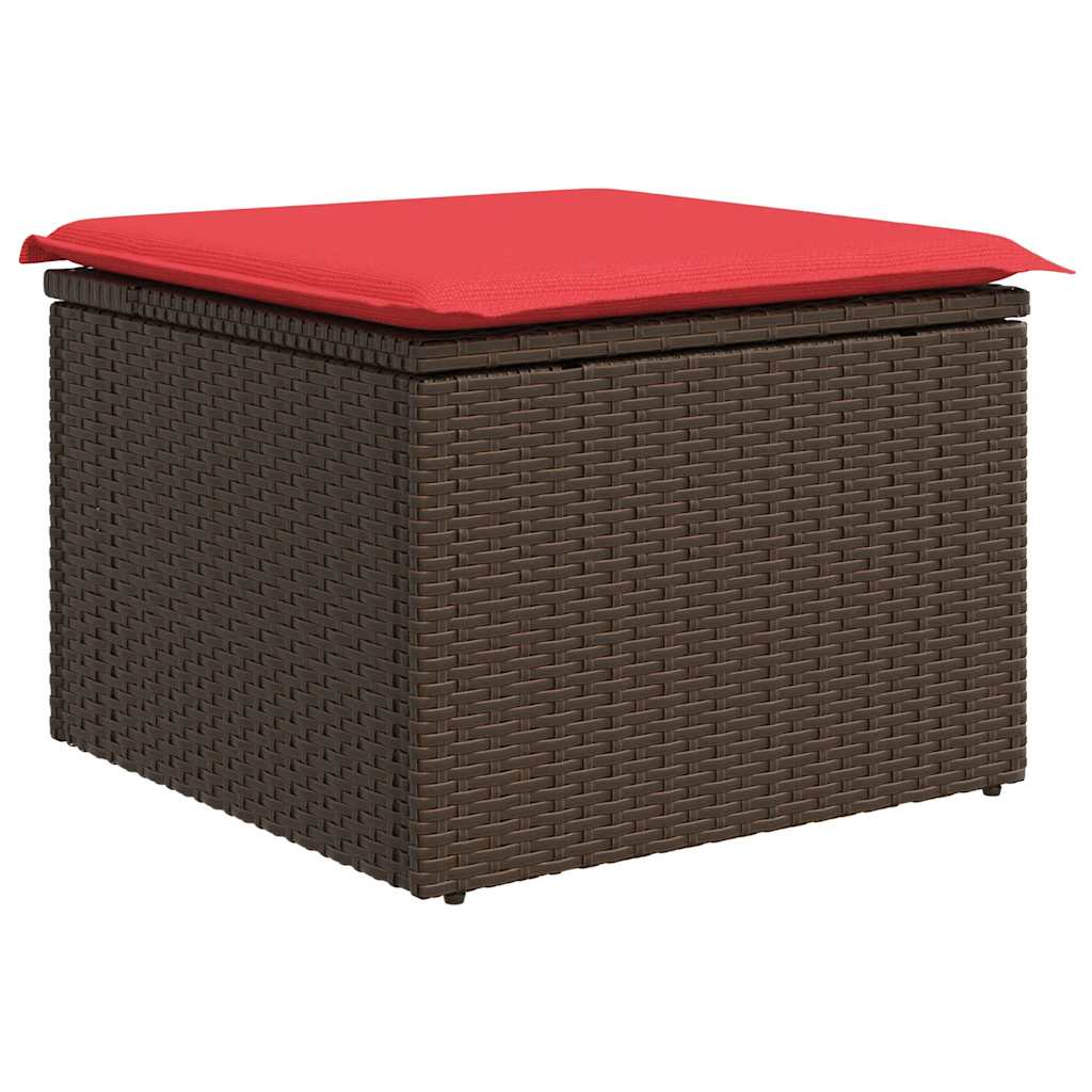6-tlg. Garten-Sofagarnitur mit Kissen Braun Poly Rattan
