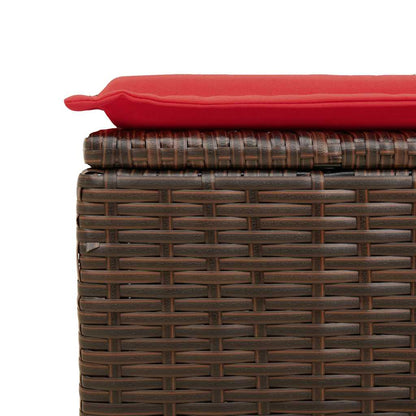 6-tlg. Garten-Sofagarnitur mit Kissen Braun Poly Rattan