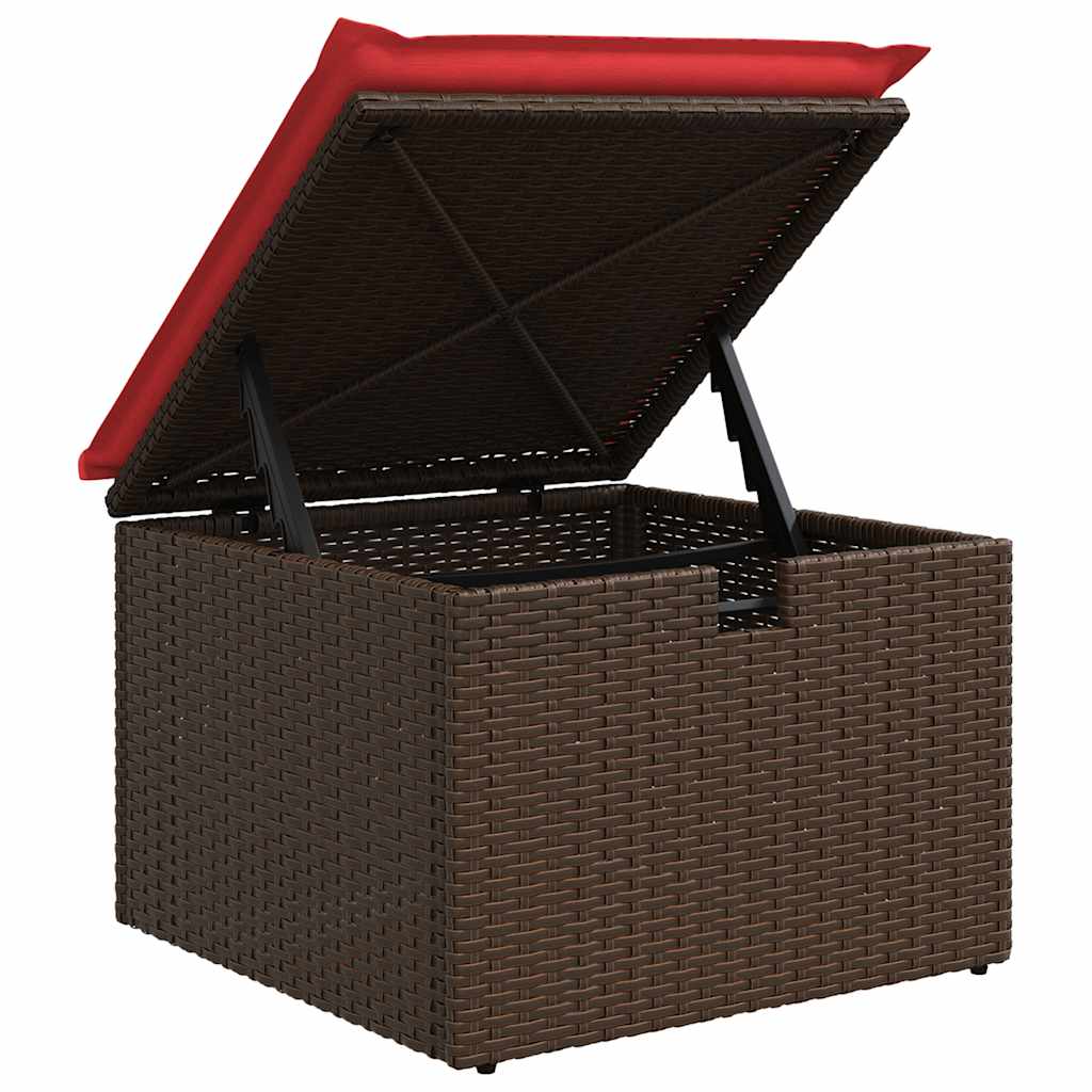 8-tlg. Garten-Sofagarnitur mit Kissen Braun Poly Rattan