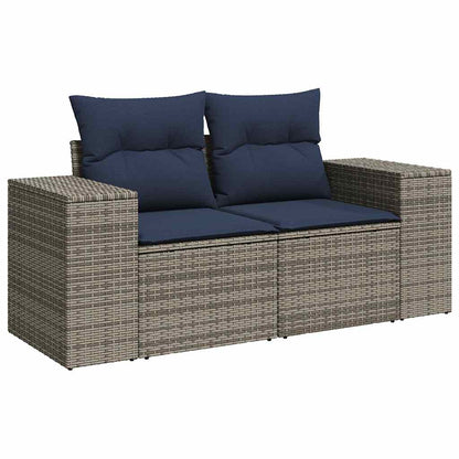 6-tlg. Garten-Sofagarnitur mit Kissen Braun Poly Rattan