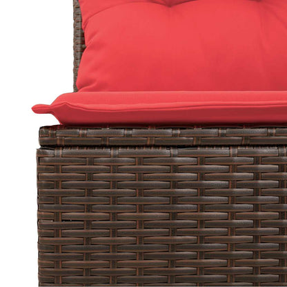 6-tlg. Garten-Sofagarnitur mit Kissen Braun Poly Rattan