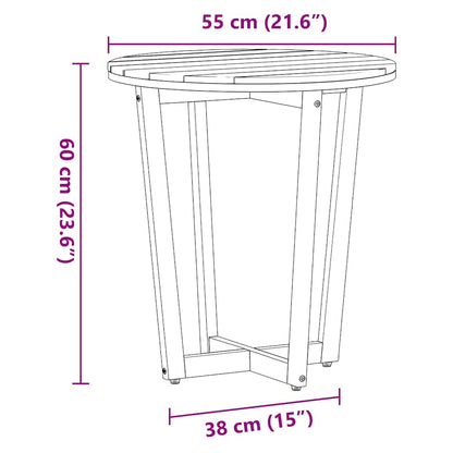 Garten-Beistelltisch Rund Ø55x60 cm Massivholz Akazie