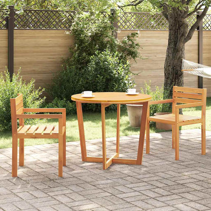 Garten-Esstisch Rund Ø90x75 cm Massivholz Akazie