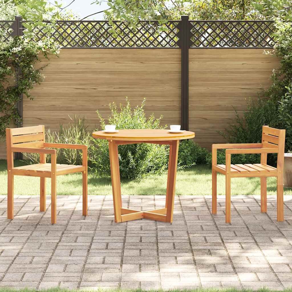 Garten-Esstisch Rund Ø90x75 cm Massivholz Akazie