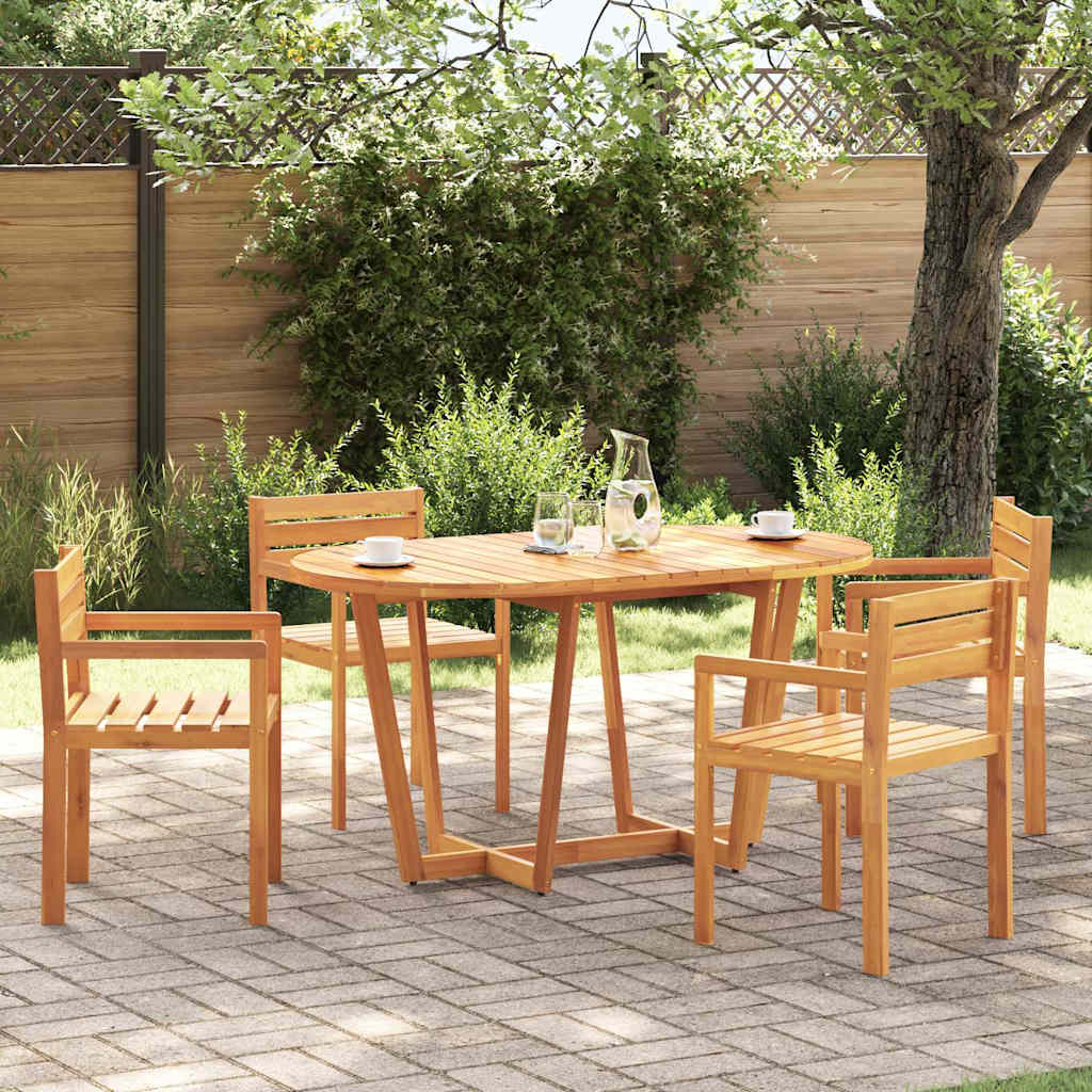 Garten-Esstisch Oval 150x90x75 cm Massivholz Akazie