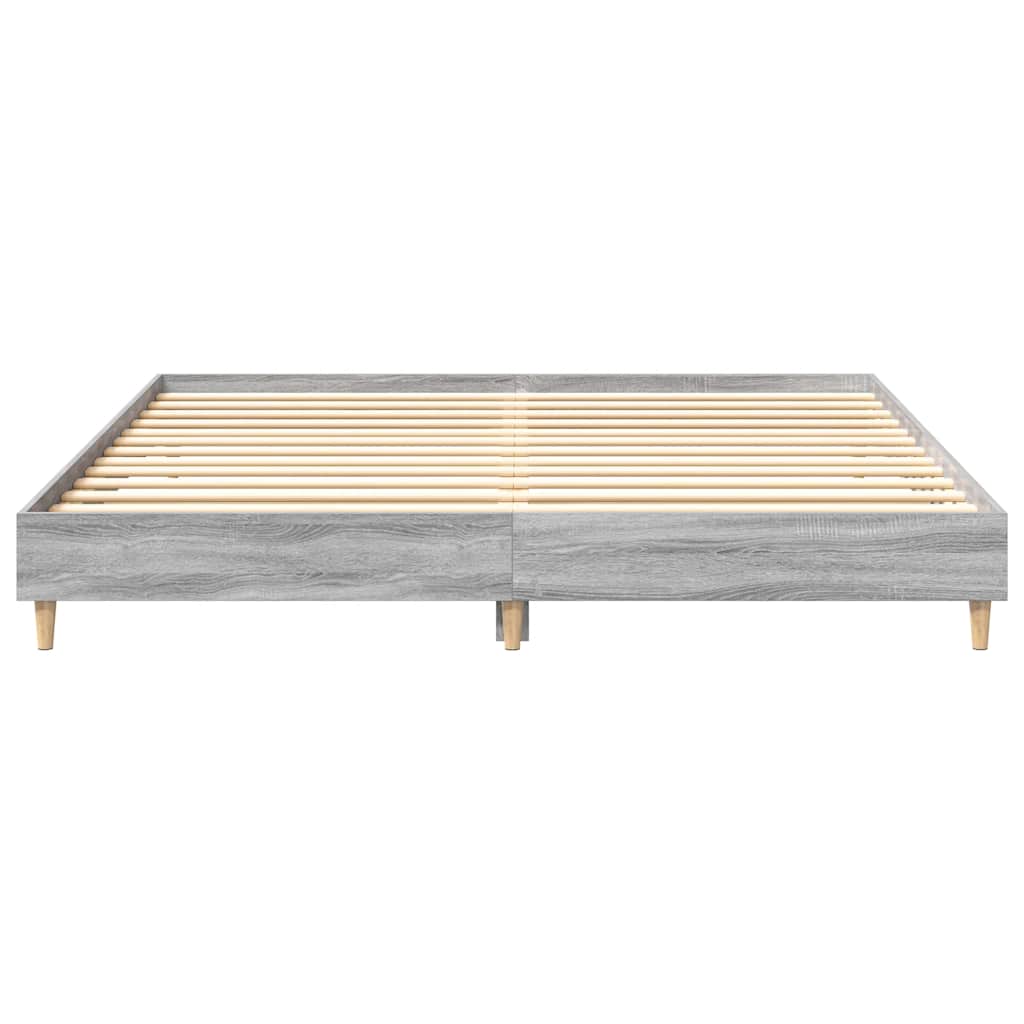 Bettgestell ohne Matratze Grau Sonoma 200x200 cm Holzwerkstoff