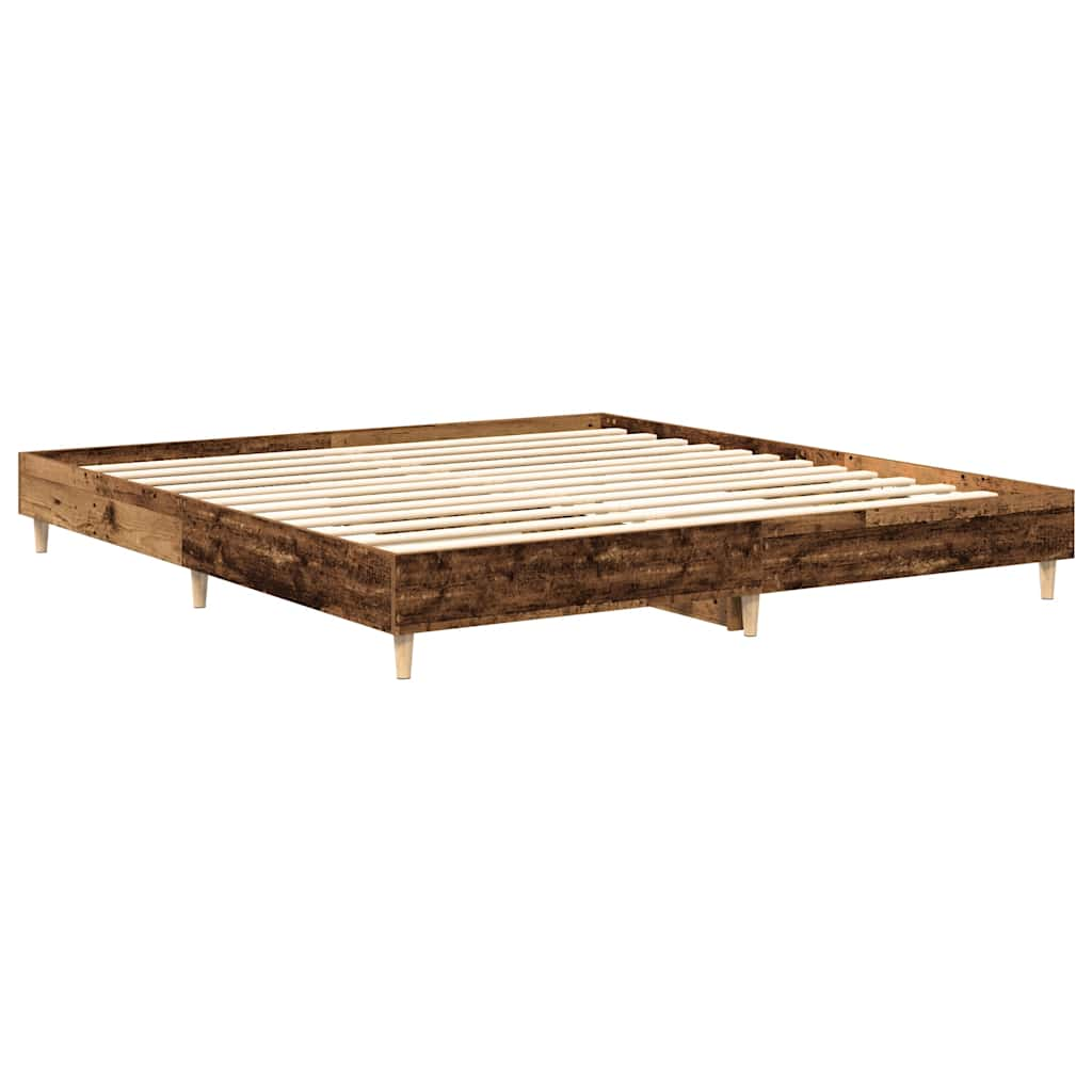 Bettgestell ohne Matratze Altholz-Optik 200x200cm Holzwerkstoff